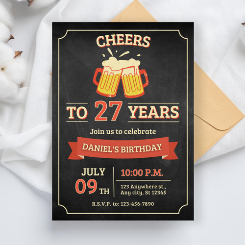 Beer Surprise Birthday Party Invitation: Editable DIY Printable (Digital Download)