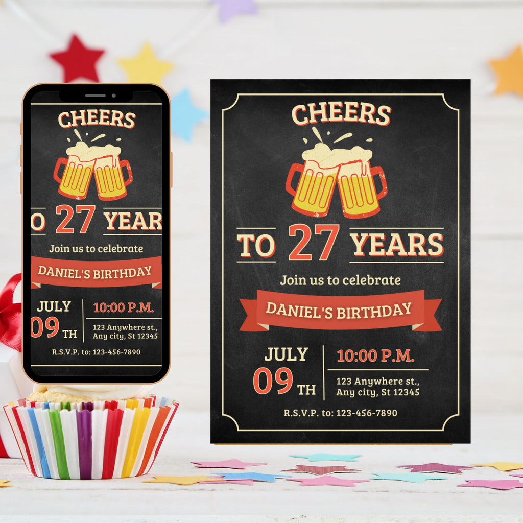 Beer Surprise Birthday Party Invitation: Editable DIY Printable (Digital Download)