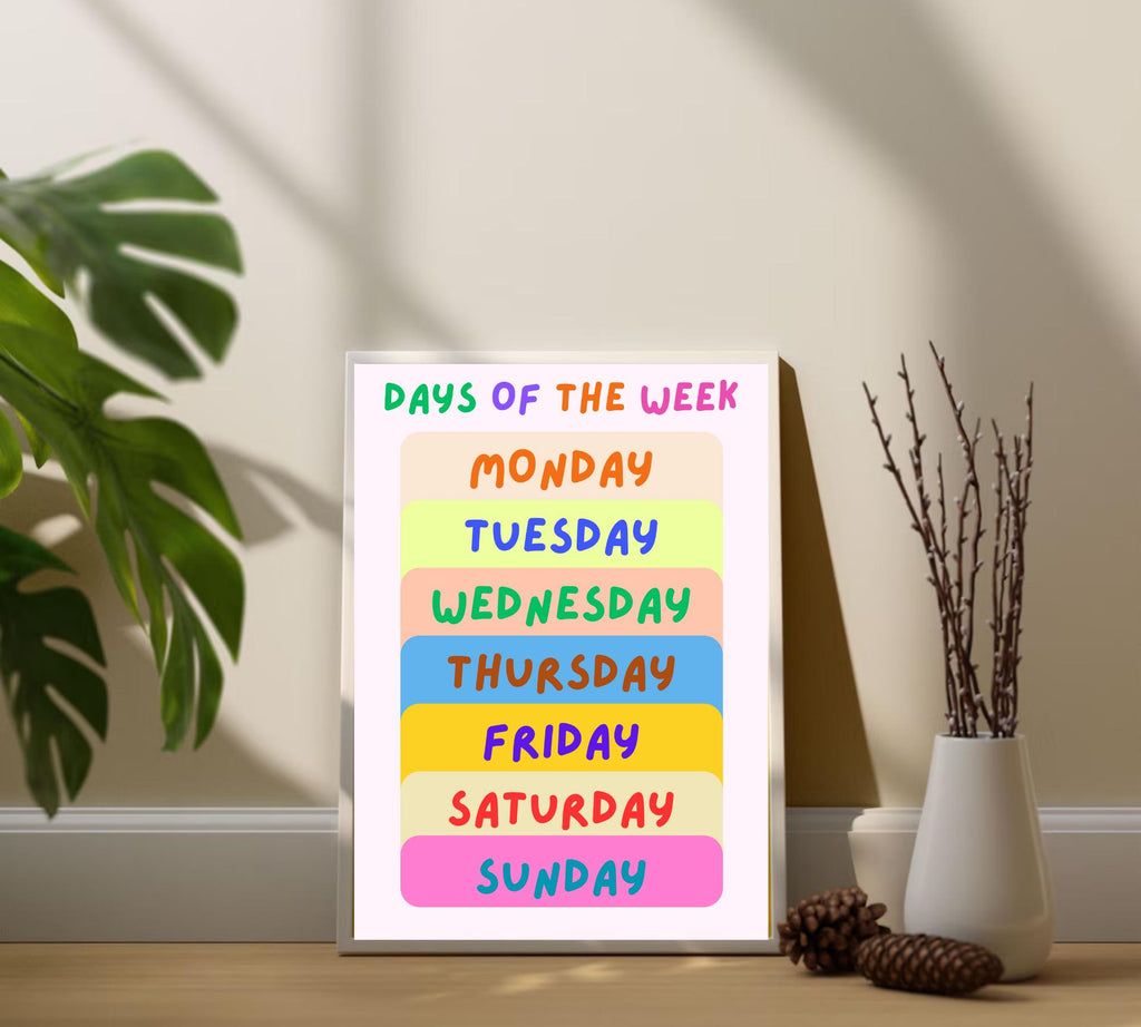 Weekly Planner Wall Art: Minimalist Home Office Decor (Digital Download)