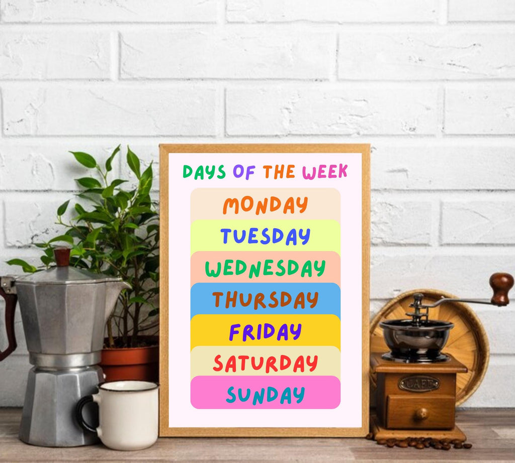 Weekly Planner Wall Art: Minimalist Home Office Decor (Digital Download)