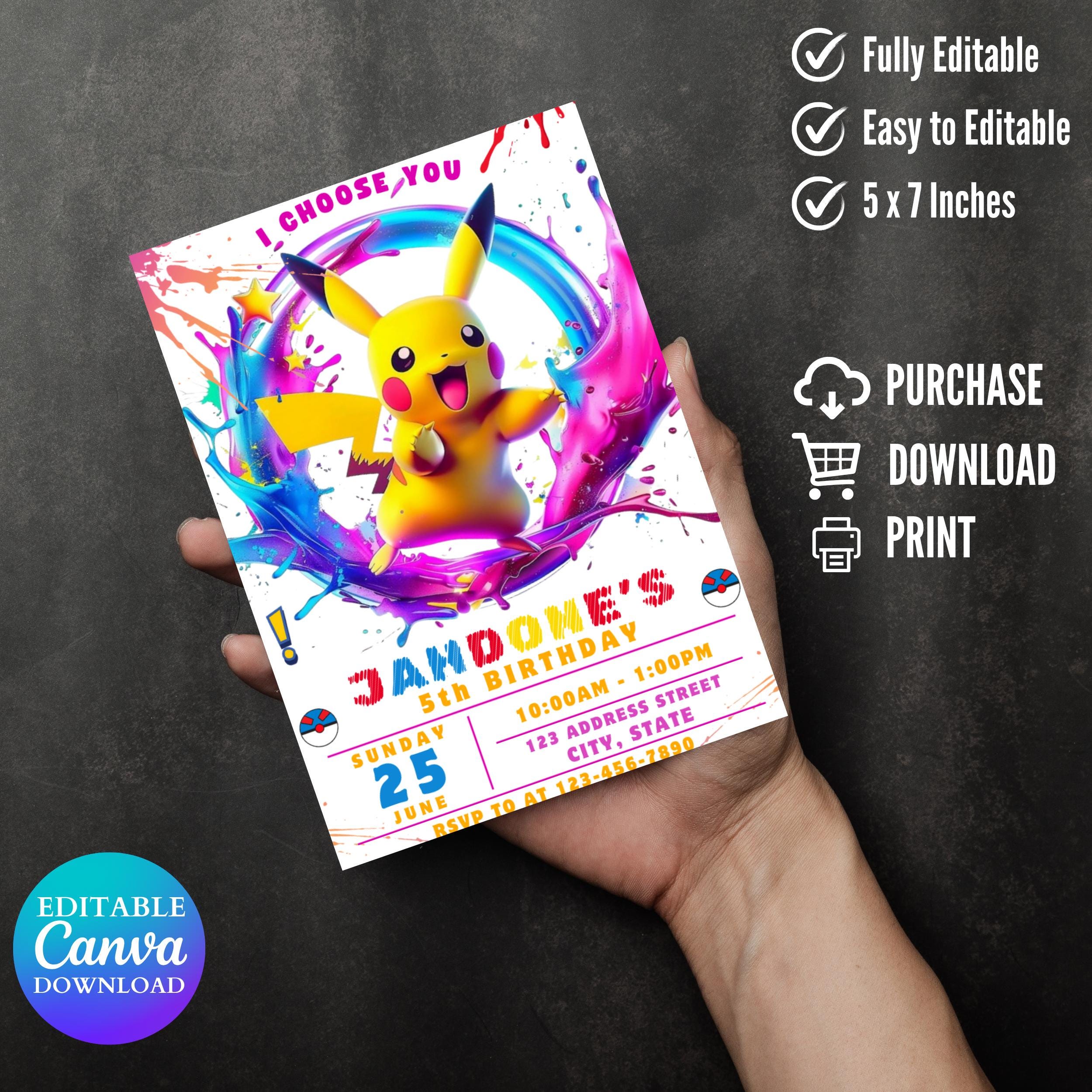 Dragon Birthday Invitation: Editable Fantasy Castle Invite (Canva Template)