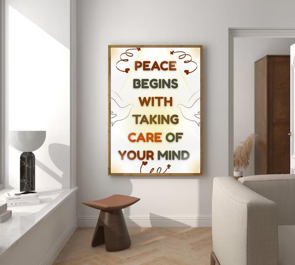 Peace Definition Print: Minimalist Self-Love Wall Art (Digital Download)