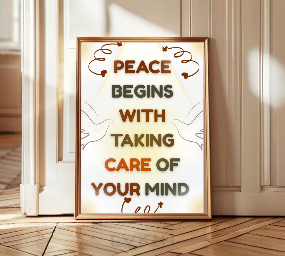Peace Definition Print: Minimalist Self-Love Wall Art (Digital Download)