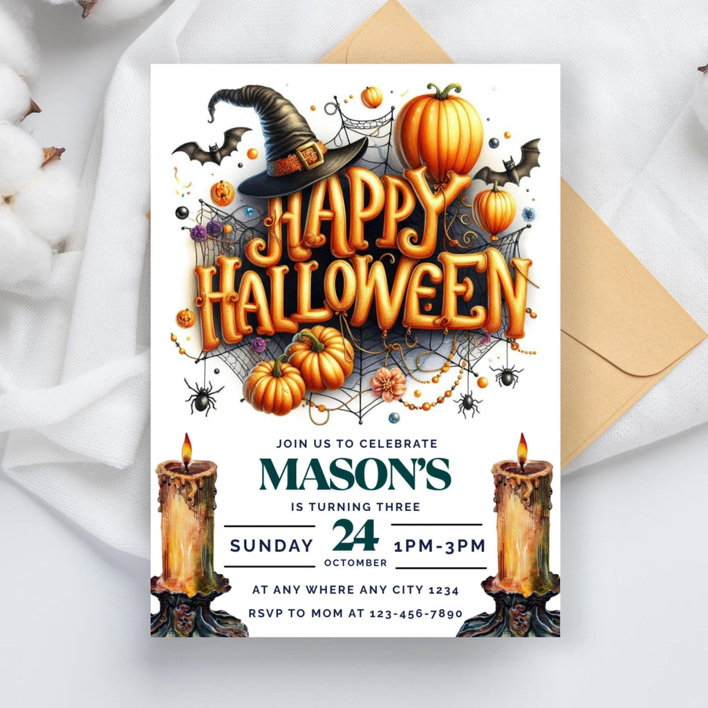 Halloween Birthday Party Invitation | Mickey Mouse and Friends | Spooky Instant Download Invitation | Halloween Digital  birthday invitation