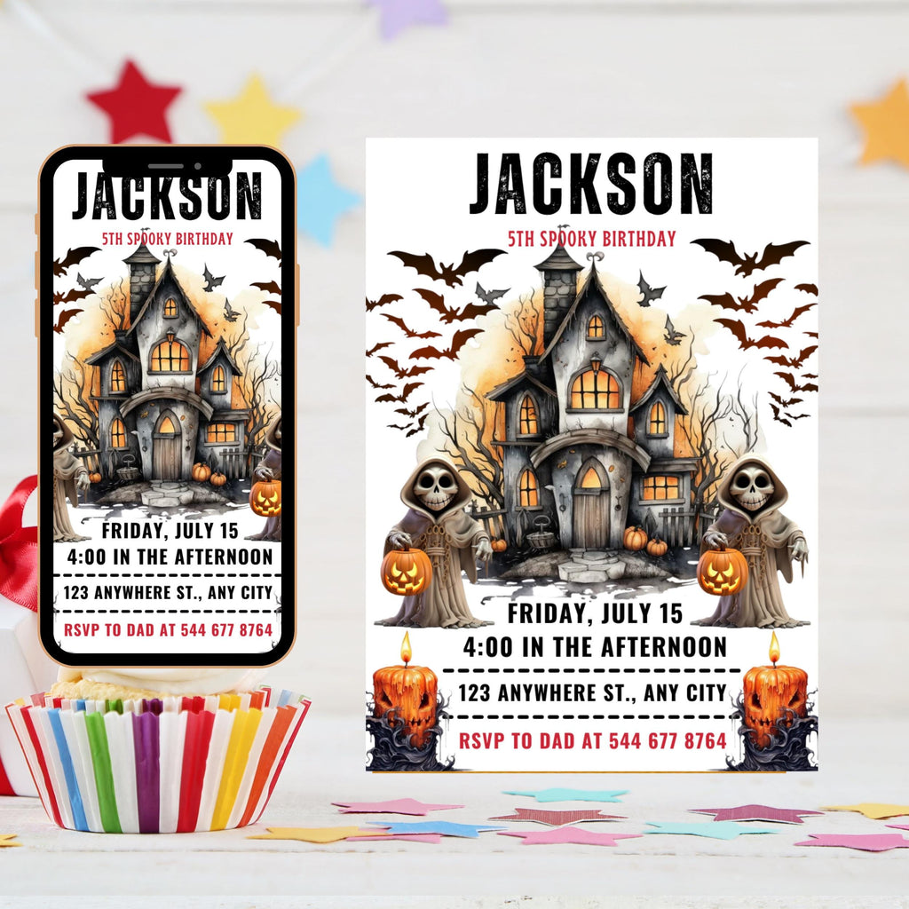 Halloween Pumpkin Birthday Invitation: Fall Party, First Birthday (Digital Download)