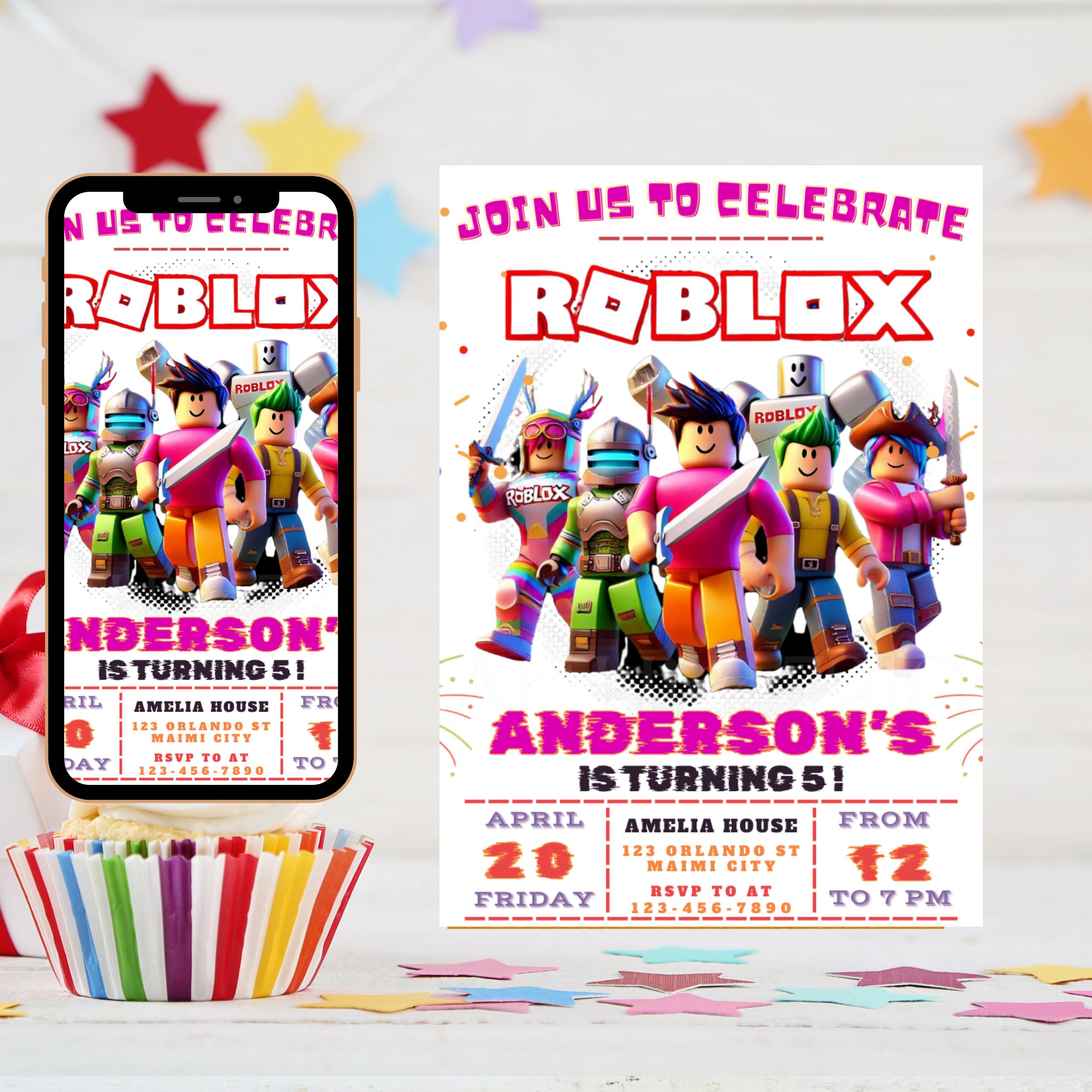 Roblox Birthday Invitation: Editable Game Party Template (Digital Download)