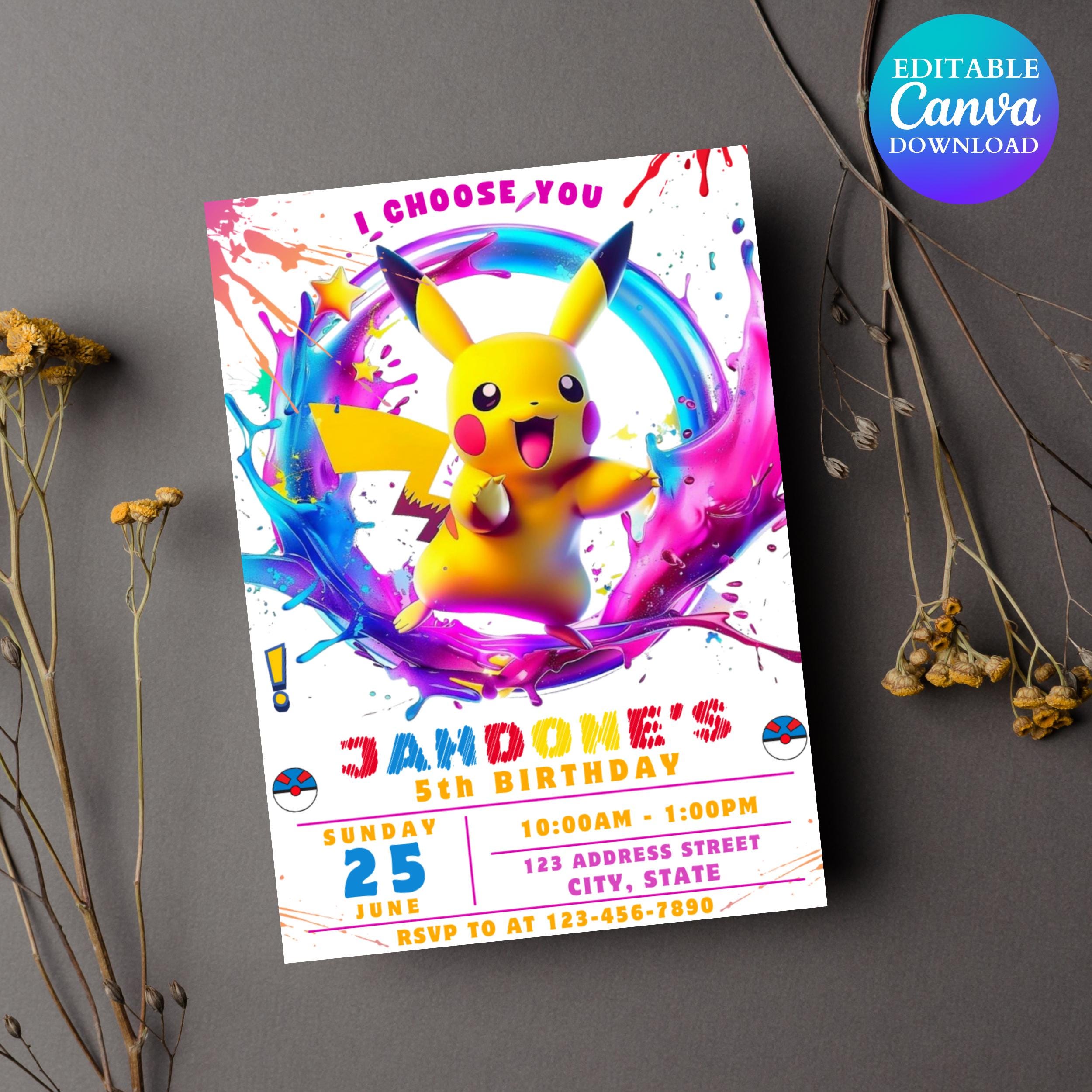 Dragon Birthday Invitation: Editable Fantasy Castle Invite (Canva Template)