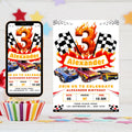 Two Fast Race Car Birthday Invitation: Editable Canva Template (Digital Download 5x7" )