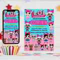 Pink Doll Birthday Invitation: Editable Canva Template (5x7 in, Digital Download