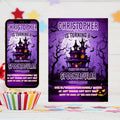 Retro Skateboard Ghost Halloween Birthday Invitation (Digital Invite, 5x7 in Canva Template )