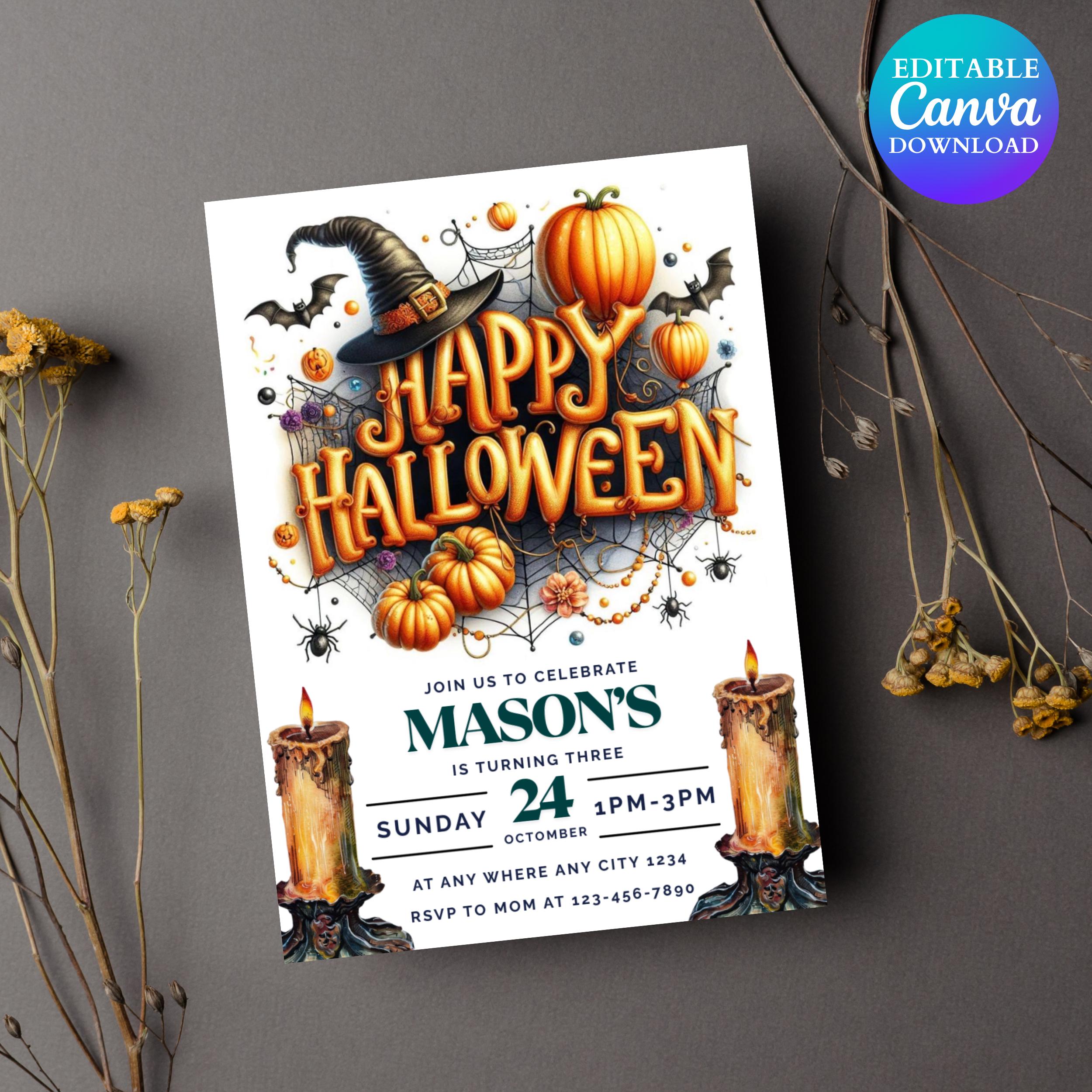Halloween Birthday Party Invitation | Mickey Mouse and Friends | Spooky Instant Download Invitation | Halloween Digital  birthday invitation