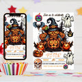 Monster Halloween Birthday Invitation: Editable Canva Template (Digital Download 5x7" PDF/JPG Options)