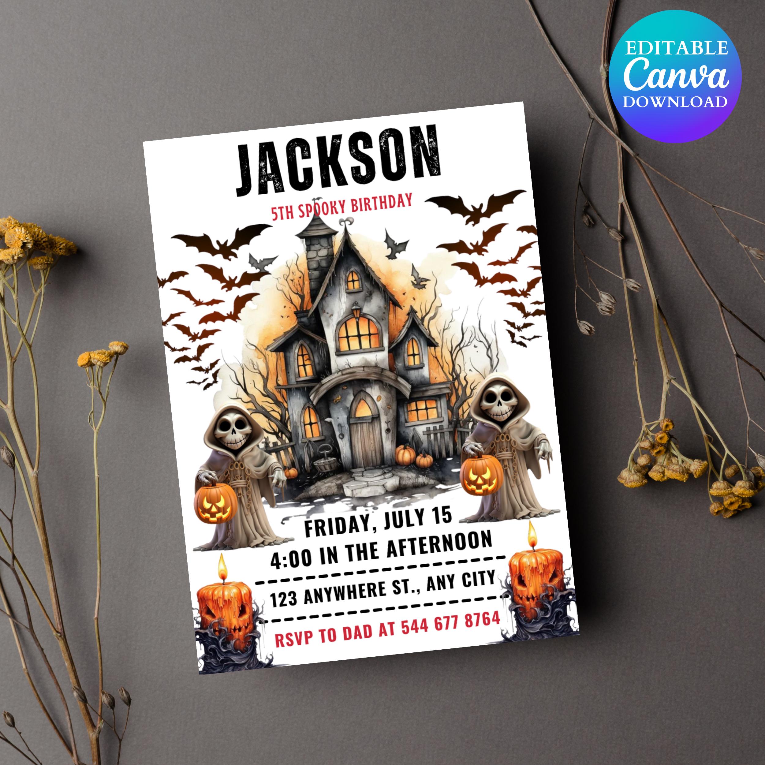 Halloween Pumpkin Birthday Invitation: Fall Party, First Birthday (Digital Download)