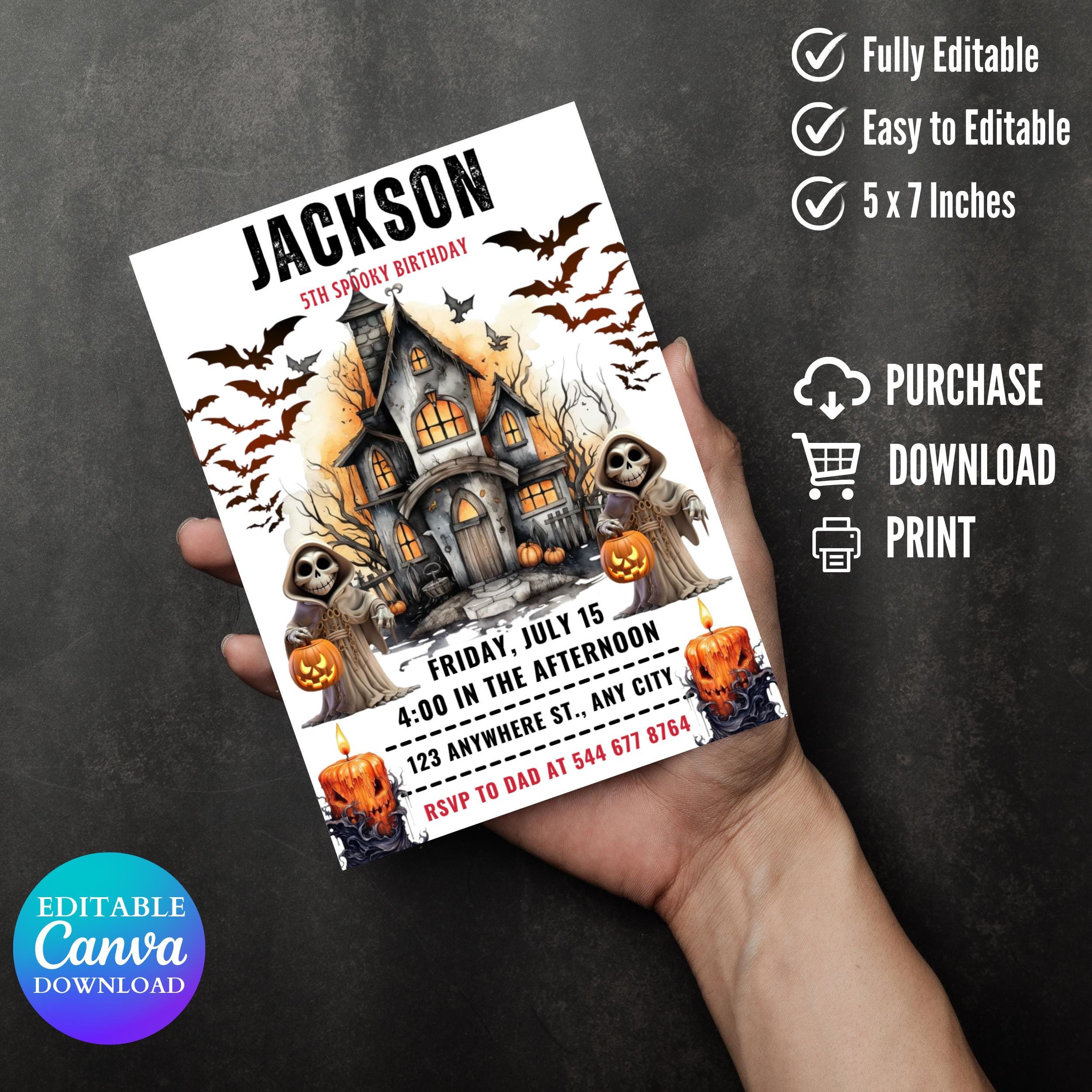 Halloween Pumpkin Birthday Invitation: Fall Party, First Birthday (Digital Download)