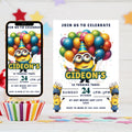 Minions Birthday Invitation | Editable 5x7 Digital Download | Minion Party Invite for Boys & Girls | Minion Invite | Minion Bday Invite