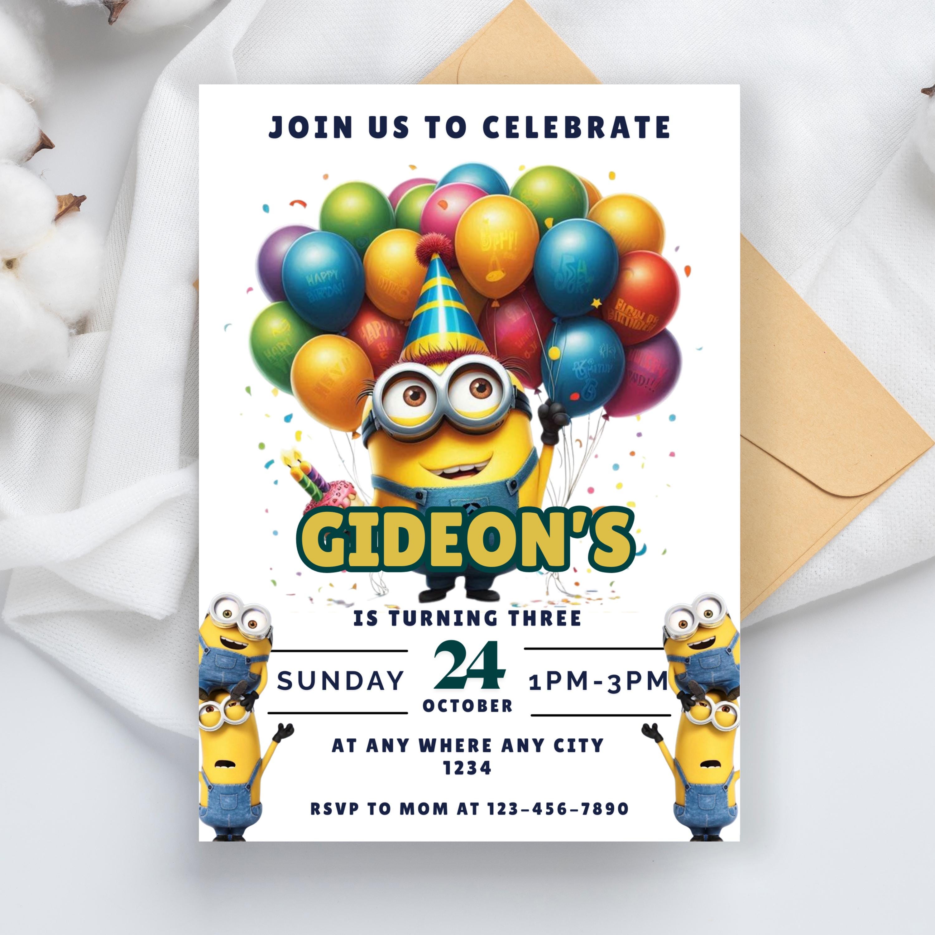 Minions Birthday Invitation | Editable 5x7 Digital Download | Minion Party Invite for Boys & Girls | Minion Invite | Minion Bday Invite