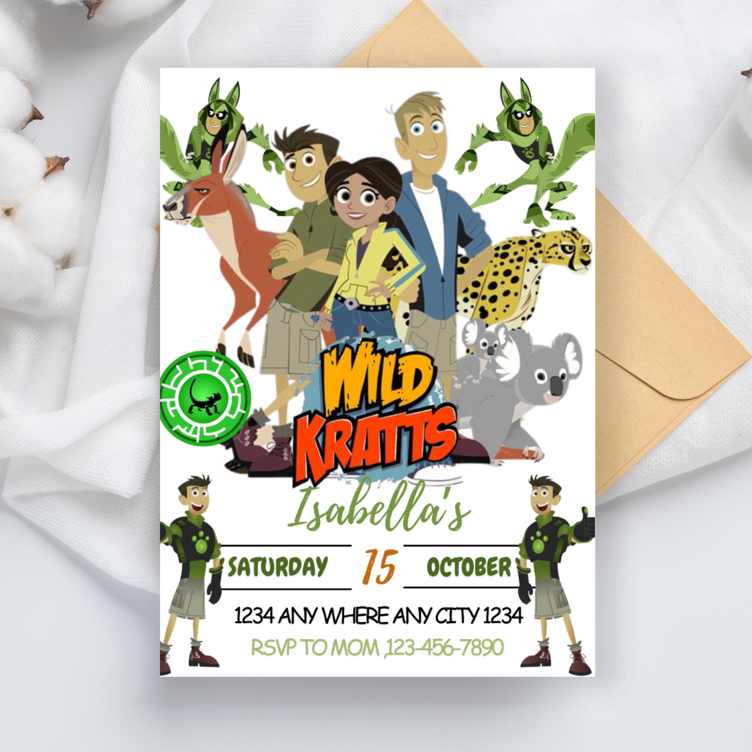 Personalized Wild Kratts Digital Birthday Party Invitation | Perfect to Print Out Editable