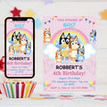 Pink Bluey Birthday Invitation: Editable Canva Template (Digital Download)