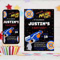 Dart Gun Birthday Invitation Template, Dart Gun Party, Dart Boy Birthday Party Invite, Nerf Party Invitation, Boy Invitation, Dart Gun  card