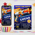 Dart Gun Birthday Invitation Template, Dart Gun Birthday Invitation, Dart Gun Party, Dart Boy Birthday Party Invite, Nerf Party Invitation