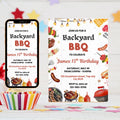 Red Gingham BBQ Birthday Invitation: Editable Backyard Party Template (Digital Download