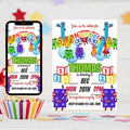 Editable Number blocks, Birthday Invitation, Number blocks Birthday Party, Building Blocks Birthday Party, Learn numbers First Second party