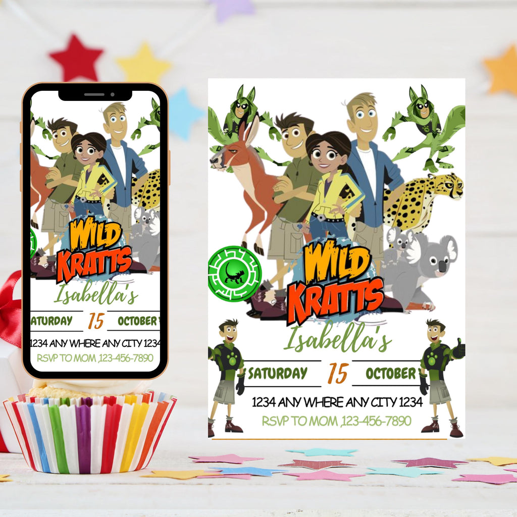 Personalized Wild Kratts Digital Birthday Party Invitation | Perfect to Print Out Editable
