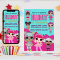 Little Doll Birthday Invitation, Pink Doll Birthday Party Invitation, doll Invitation Kid Birthday, Little Pink Doll Birthday Invitation