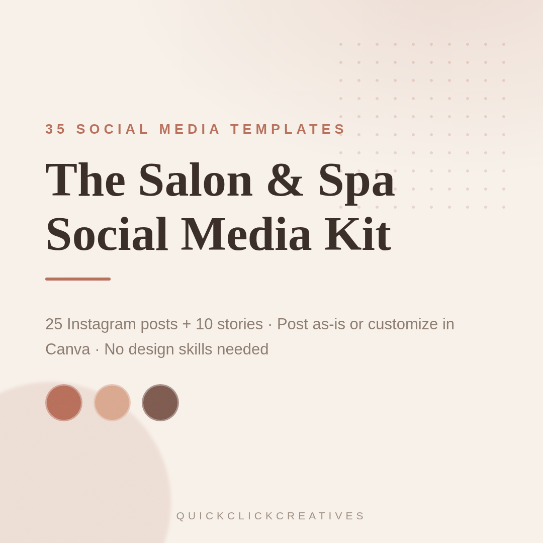 Social Media Templates for Salons & Spas — 35 Instagram Posts & Stories